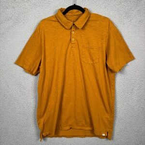 Pact Polo Shirt Mens XL Mustard Yellow Organic Cotton Preppy Sustainable Basic